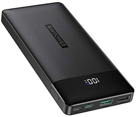 RAVPower Portable Charger 15000mAh PD3.0 Power Bank QC 3.0, 18W High-Speed Ultra Compact USB C Battery Pack Tri-Input and Tri-Output Compatible iPhone 8/11/12/XS/XR/XS, iPad, Samsung Galaxy and More