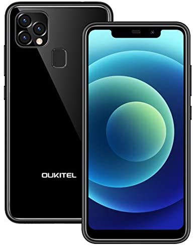 OUKITEL C22 Unlocked Android Smartphones, Dual Sim 4G Android 10 Unlocked Cell Phone, 4GB 128GB 4000mAh Battery, 5.86 Inches 13MP Triple Rear Camera Face/Fingerprint ID Unlock, US Version (Black)