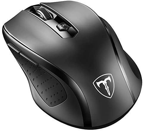 VicTsing MM057 2.4G Wireless Portable Mobile Mouse Optical Mice with USB Receiver, 5 Adjustable DPI Levels, 6 Buttons for Notebook, PC, Laptop, Computer, Macbook – Black