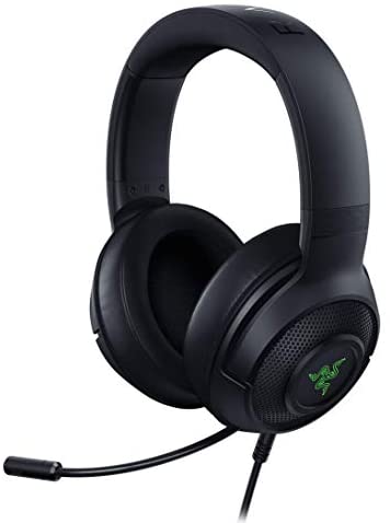 Razer Kraken X USB Ultralight Gaming Headset: 7.1 Surround Sound – Lightweight Frame – Green Logo Lighting – Integrated Audio Controls – Bendable Cardioid Microphone – For PC – Classic Black