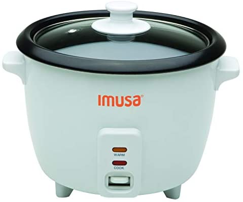 IMUSA USA GAU-00011 Electric Nonstick Rice Cooker 3-Cup (Uncooked) 6-Cup (Cooked), White