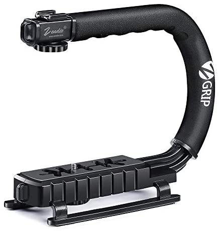 Zeadio Video Action Stabilizing Handle Grip Handheld Stabilizer with Hot-Shoe Mount for Canon Nikon Sony Panasonic Pentax Olympus DSLR Camera Camcorder