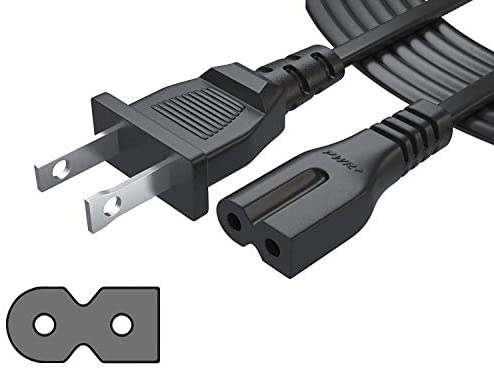 Pwr Extra Long 12 Ft 2 Prong Polarized-Power-Cord for Vizio-LED-TV Smart-HDTV E-M-Series and Others 2 Slot Adapter-AC-Wall-Cable: IEC-60320 IEC320 C7 to NEMA 1-15P