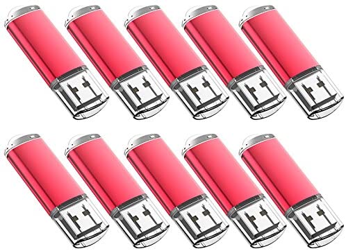 JUANWE 20 Pack 8GB USB Flash Drive USB 2.0 Thumb Drive Bulk Jump Drive Protective Cap and LED Indicative Design Memory Stick for Computer/Laptop/External Memory Storage Pen Drive- Red