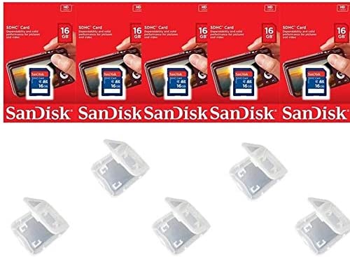 Lot of 5 SanDisk 16GB SD SDHC Class 4 Flash Memory Camera Card SDSDB-016G-B35 Pack + ( 5 Jewel Cases ) …