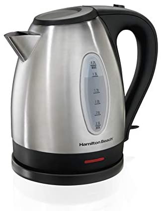 Hamilton Beach Electric Tea Kettle, Water Boiler & Heater, 1.7 L, Cordless, Auto-Shutoff and Boil-Dry Protection, Stainless Steel (40880)