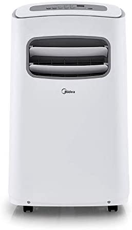MIDEA MAP14S1CWT 3-in-1 Portable Air Conditioner, Dehumidifier, Fan, for Rooms up to 330 sq ft Enabled, 14,000 BTU DOE (8,200 BTU SACC) control with Remote, Smartphone or Alexa