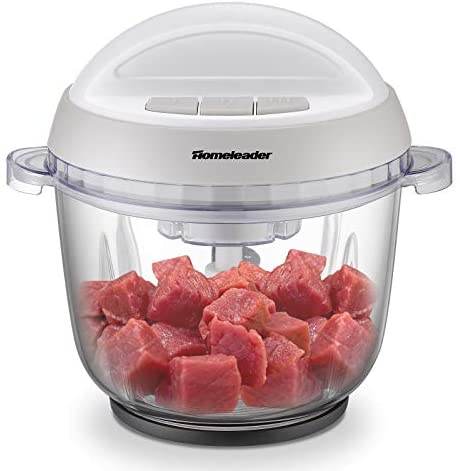 Homeleader Food Chopper, 10 Cup Electric Food Processor, 3L Large Size BPA-Free Glass Bowl Blender Grinder with 3 Speeds for Meat, Vegetables, Fruits and Nuts, 400W
