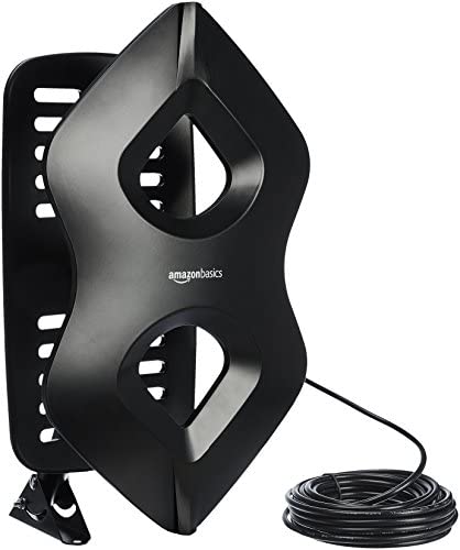 Amazon Basics Amplified Indoor/Outdoor TV Antenna – 60 Mile Range