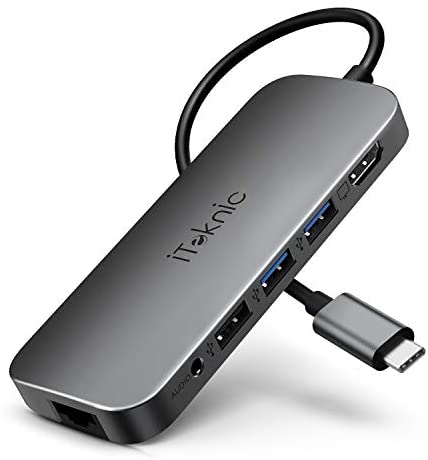 USB C Hub, iTeknic USB C Adapter 9-in-1 Dongle with 4K HDMI, RJ45 Ethernet, 3 USB-A Data Transfer, SD/TF Card Slots, Mic/Audio, PD Charging, Compatible for MacBook Air/Pro and Type C Laptops