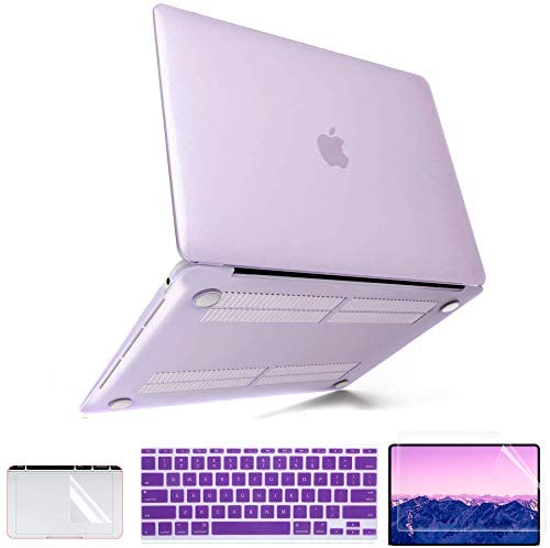 MacBook Pro 13 inch Case 2020 to 2016 Release (Model: A2338 M1 A2289 A2251 A2159 A1989), MacBook Pro 2020 Case (Touch Bar) + 2 Keyboard Covers + Screen Protector + TrackPad Protector, Purple