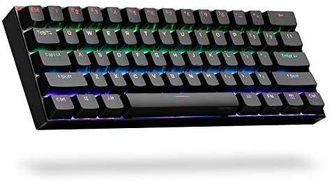 ANNE PRO 2, 60% Wired/Wireless Mechanical Keyboard (Gateron Brown Switch/Black Case) – Full Keys Programmable – True RGB Backlit – Tap Arrow Keys – Double Shot PBT Keycaps – NKRO – 1900mAh Battery