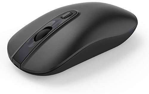 Rechargeable Wireless Mouse for Laptop, Cimetech 2.4G Computer Mouse Cordless Optical Mice, Slim Quiet Wireless Mouse with USB Nano Receiver, 5 Adjustable DPI 2400/2000/1600/1200/800 (Black)