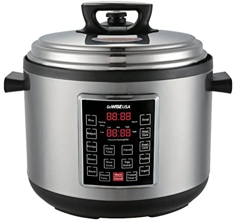 GoWISE USA GW22637 4th-Generation Electric Pressure Cooker with rice scooper, and measuring cup, 14 QT