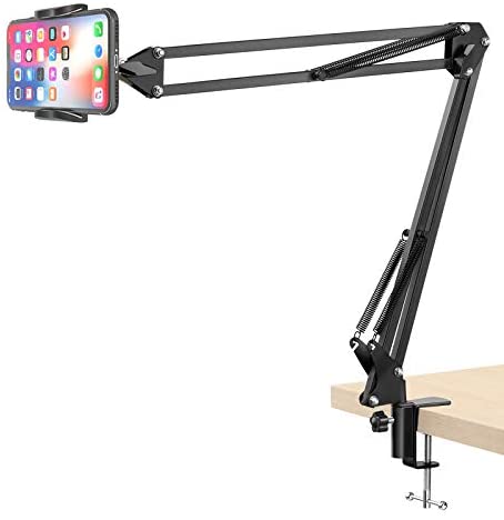 Klsniur Cell Phone Holder, Universal Phone Stand Clip Lazy Bracket Flexible Articulating Arm Phone Mount Compatible with iPhone 12 11 Pro Xs Max XR X 8 7 6 6s Plus, Samsung S10 S9 S8 S7 S6