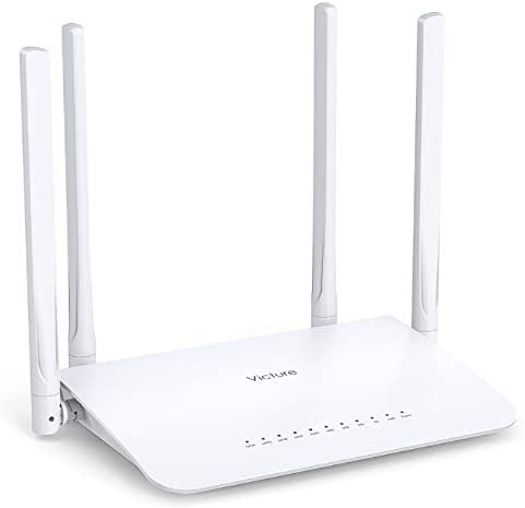 Victure AC1200 Wi-Fi Router for Home, Wireless Router, AC1200 Dual Band WiFi Router, 4 Gigabit LAN Ports, Coverage up to 3500 sqft, Supports Beamforming, Guest Wi-Fi, WISP