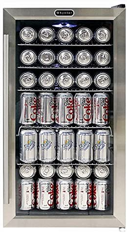 Whynter BR-130SB Beverage Refrigerator with Internal Fan, Black/Stainless Steel