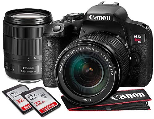Canon EOS Rebel T7i DSLR Camera W/EF-S 18-135mm f/3.5-5.6 is STM Lens & 2 X Professional 32GB