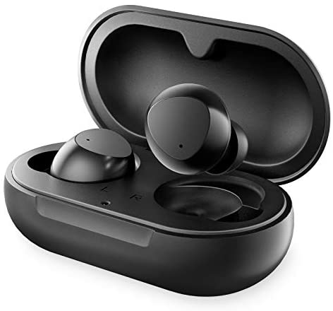 Hestom S10 Bluetooth 5.0 True Wireless Earbuds, IPX8 Waterproof 30H Cyclic Playtime HI-FI Stereo Headphones for iPhone Android with Type c Charging Case, in-Ear Earphones Headset with mic for Sport