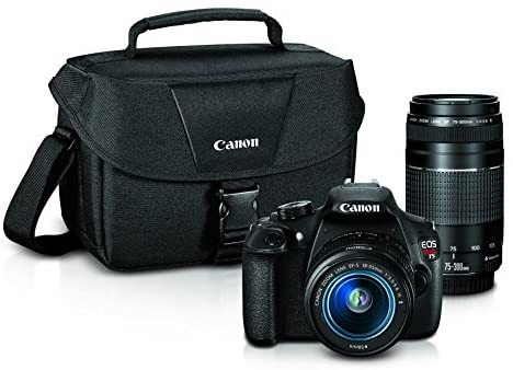 Canon EOS Rebel T5 Digital SLR Camera with EF-S 18-55mm IS II + EF 75-300mm f/4-5.6 III Bundle