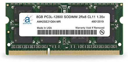Adamanta 8GB (1x8GB) Laptop Memory Upgrade DDR3/DDR3L 1600Mhz PC3L-12800 SODIMM 2Rx8 CL11 1.35v Notebook RAM DRAM